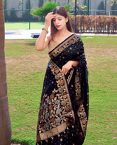 Soft Silk Gold Zari Weaving Saree